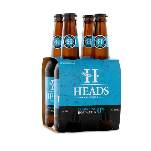 Heads Of Noosa Brewing Sparkling Hop Water Zero Alcohol 330ml