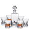 Whisky Decanter with 6 Tumblers Glass Swirl Set