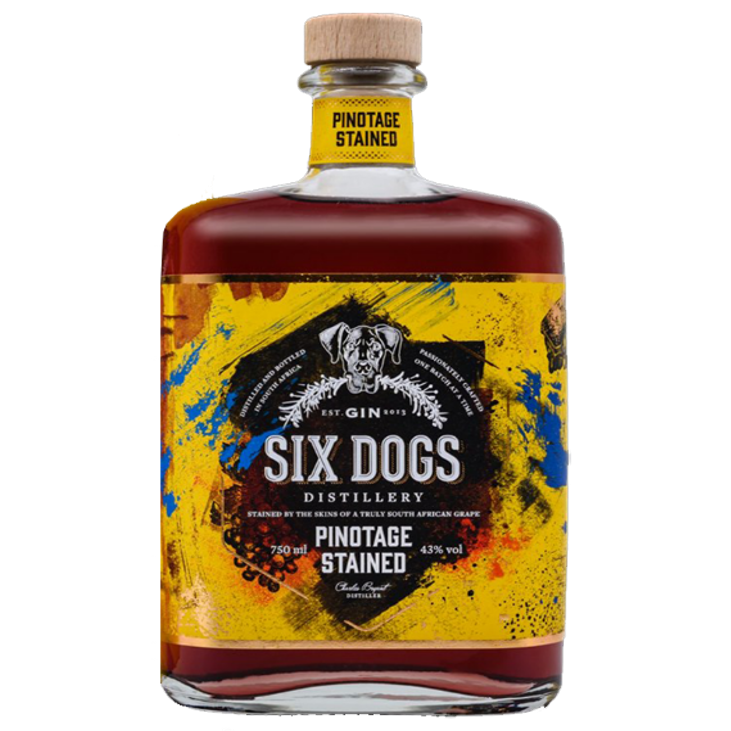 Six Dogs Stained Pinotage Gin 43% 1 x 750ml