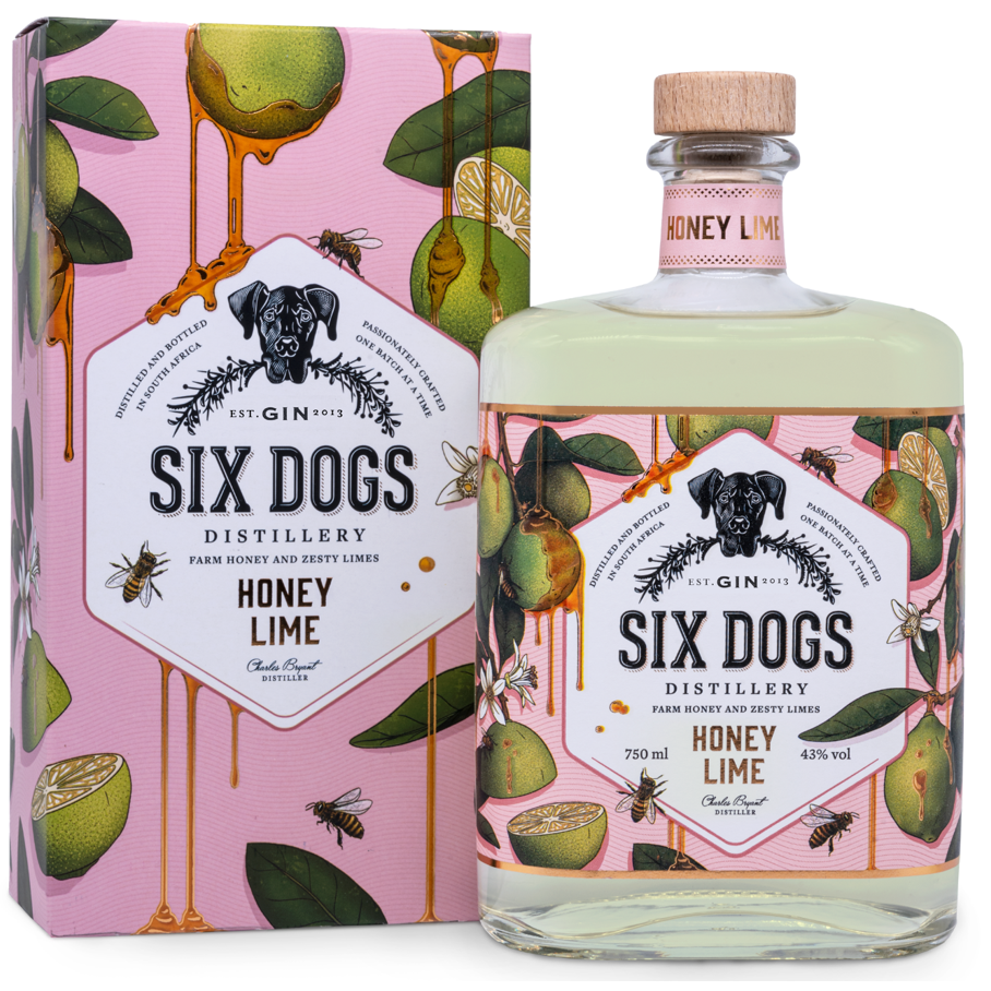 Six Dogs Honey Lime Gin 43% 1 x 750ml
