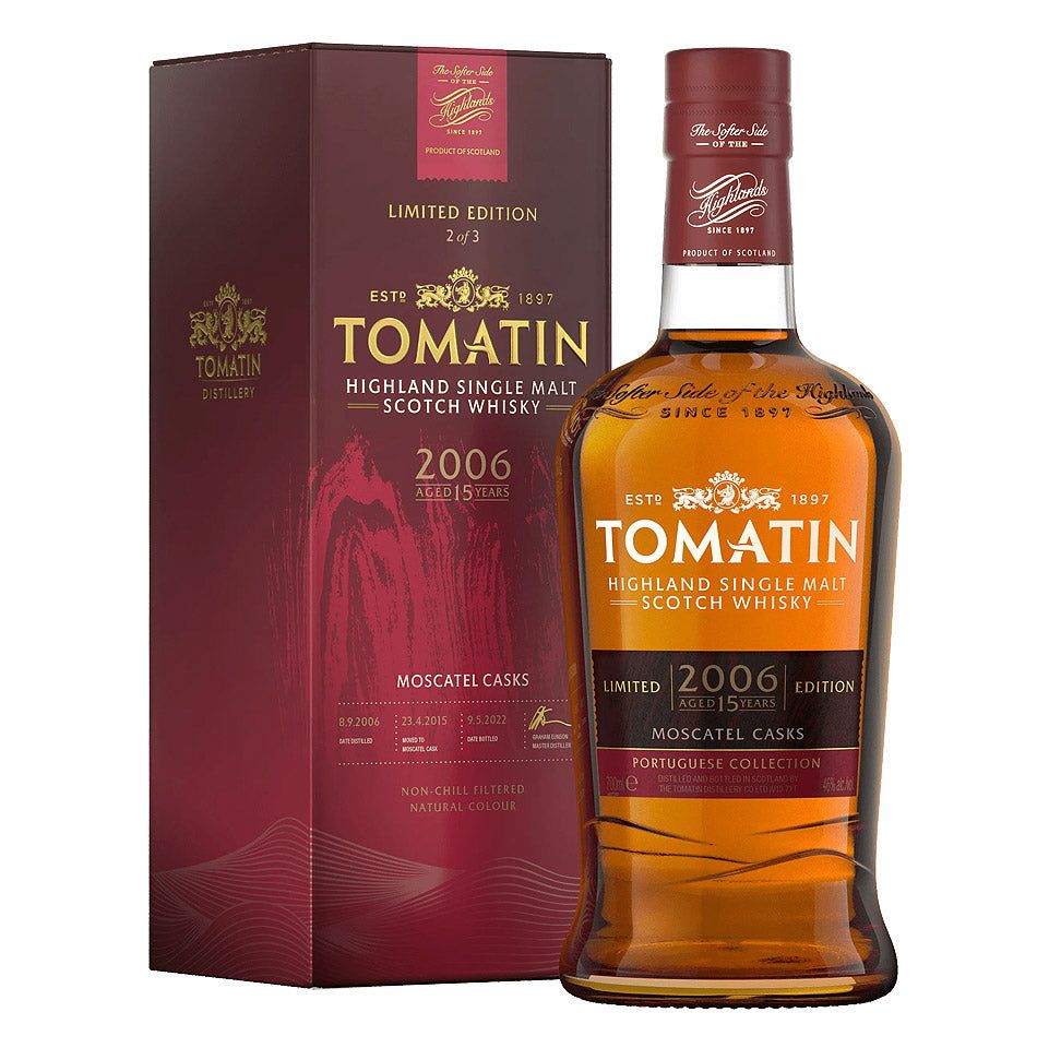 Tomatin 15 Year Old Moscatel Casks Portuguese Collection Single Malt Scotch Whisky 700mL Tomatin 15 Year Old Moscatel Casks Portuguese Collection Single Malt Scotch Whisky 700mL