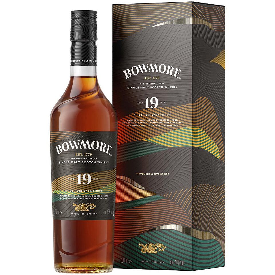 Bowmore 19 Year Old Pinot Noir Cask Finish Single Malt Scotch Whisky 700mL Bowmore 19 Year Old Pinot Noir Cask Finish Single Malt Scotch Whisky 700mL