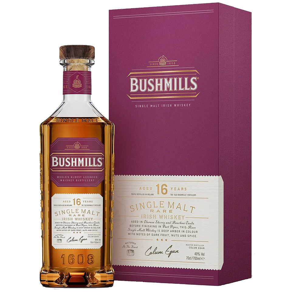 Bushmills 16 Year Old Port Finish Single Malt Irish Whiskey 700mL Bushmills 16 Year Old Port Finish Single Malt Irish Whiskey 700mL