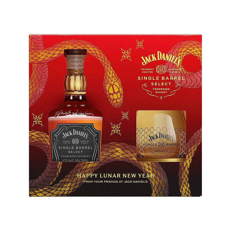 Jack Daniels Single Barrel Select Year Of The Snake 2025 47% + Glass Gift Pack Tennessee Whiskey 750mL Jack Daniels Single Barrel Select Year Of The Snake 2025 47% + Glass Gift Pack Tennessee Whiskey 750mL
