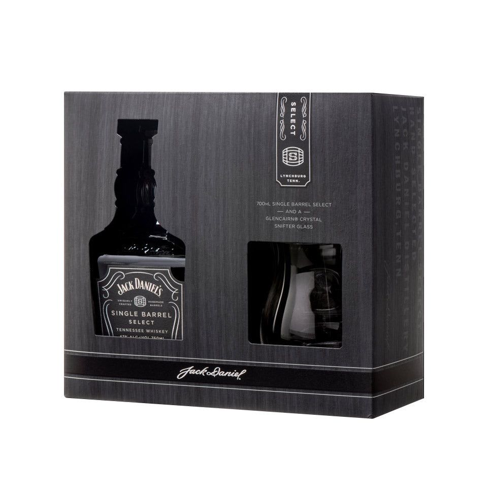 Jack Daniels Single Barrel Select + Glencairn Crystal Snifter Glass Pack Tennessee Whiskey 700mL Jack Daniels Single Barrel Select + Glencairn Crystal Snifter Glass Pack Tennessee Whiskey 700mL