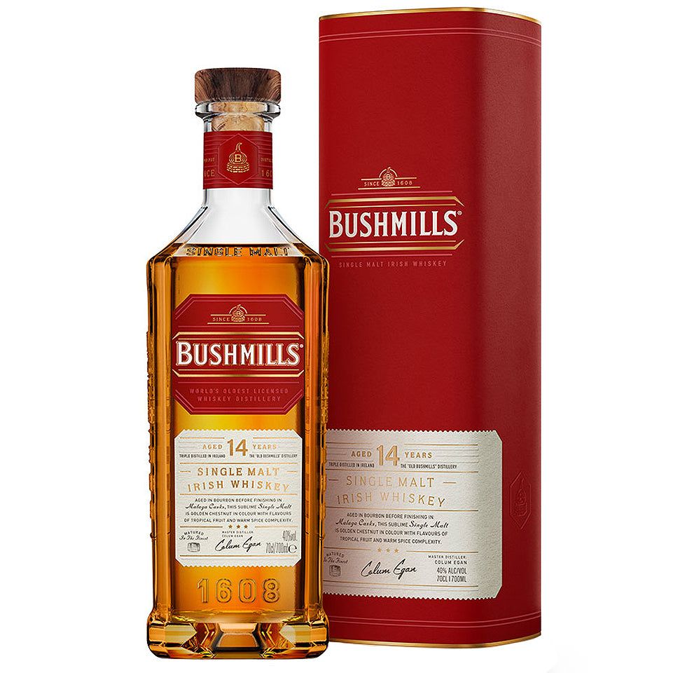 Bushmills 14 Year Old Malaga Cask Finish Single Malt Irish Whiskey 700mL Bushmills 14 Year Old Malaga Cask Finish Single Malt Irish Whiskey 700mL