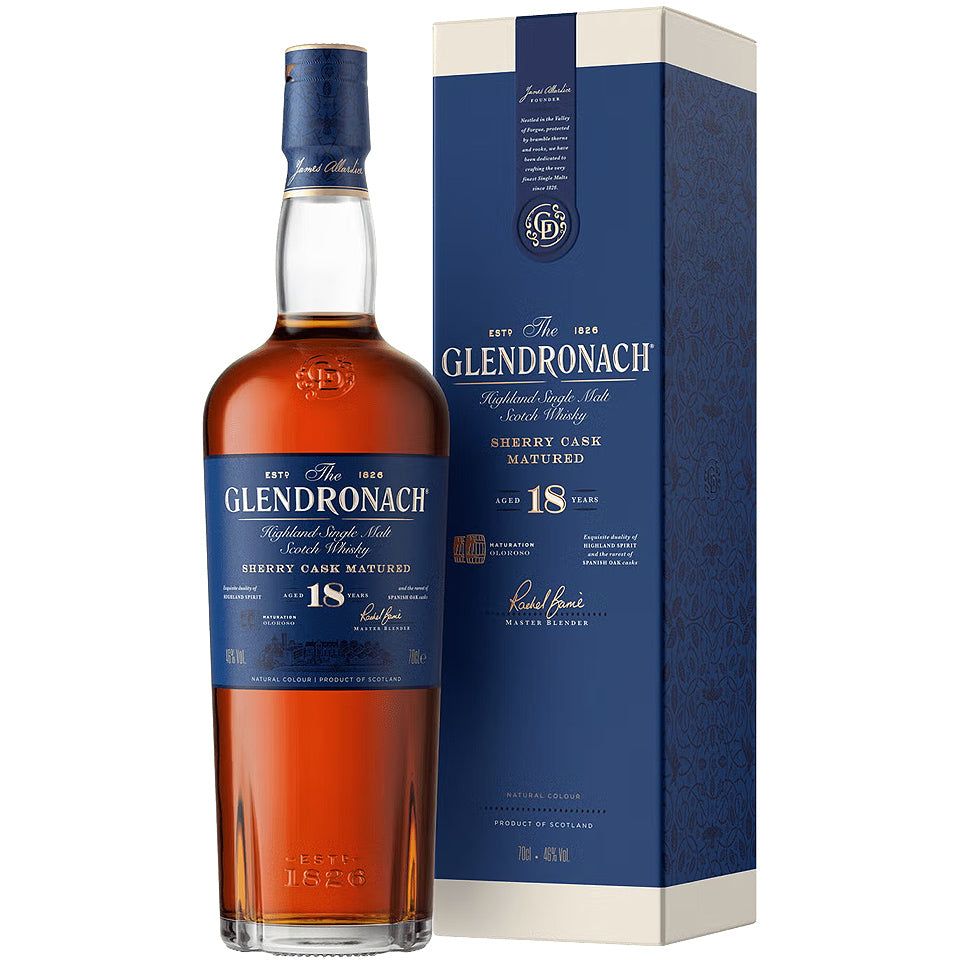 GlenDronach 18 Year Old Sherry Cask Single Malt Scotch Whisky 700mL GlenDronach 18 Year Old Sherry Cask Single Malt Scotch Whisky 700mL