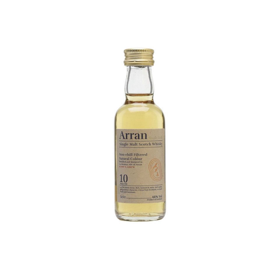 Arran 10 Year Old Single Malt Scotch Whisky Glass Miniature 50mL