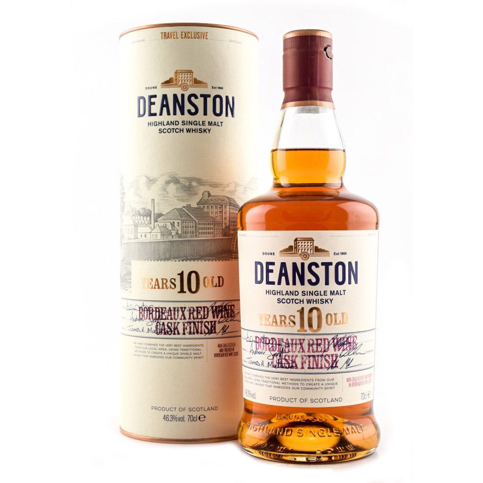 Deanston 10 Year Old Bordeaux Red Wine Cask Finish Single Malt Scotch Whisky 700mL