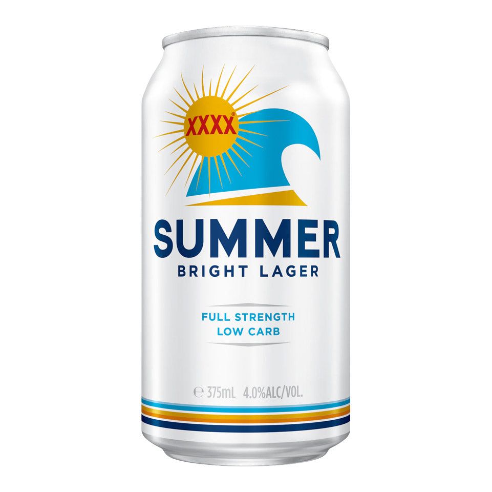 XXXX Summer Bright Lager Beer Case 30 x 375mL Cans