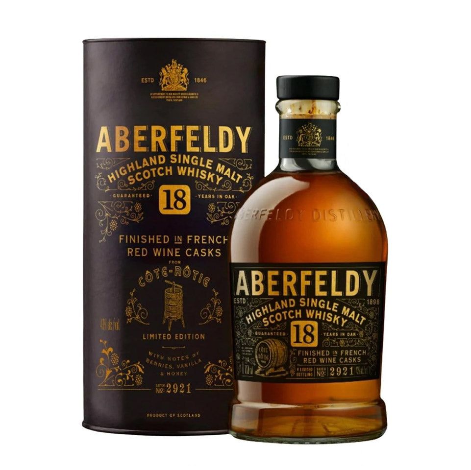 Aberfeldy 18 Year Old French Red Wine Cask Finish Single Malt Scotch Whisky 700mL
