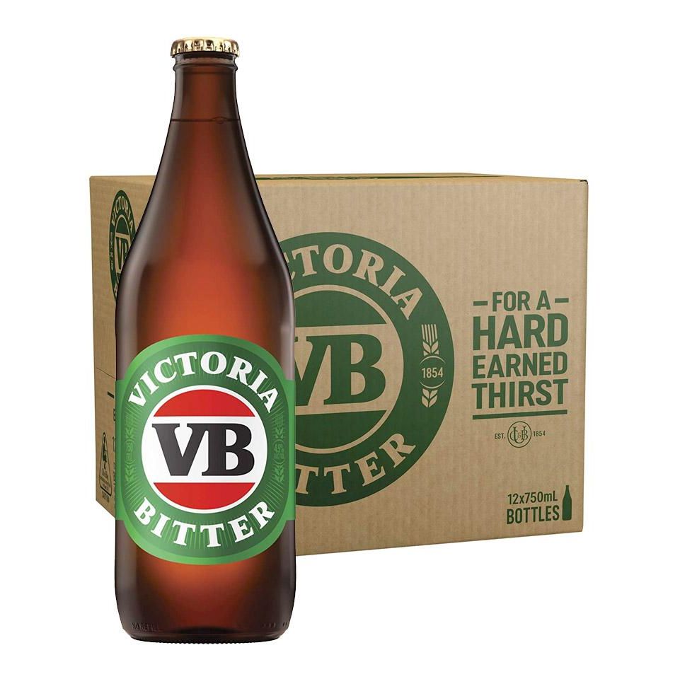 Victoria Bitter Longneck VB Beer Case 12 x 750mL Bottles